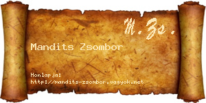 Mandits Zsombor névjegykártya